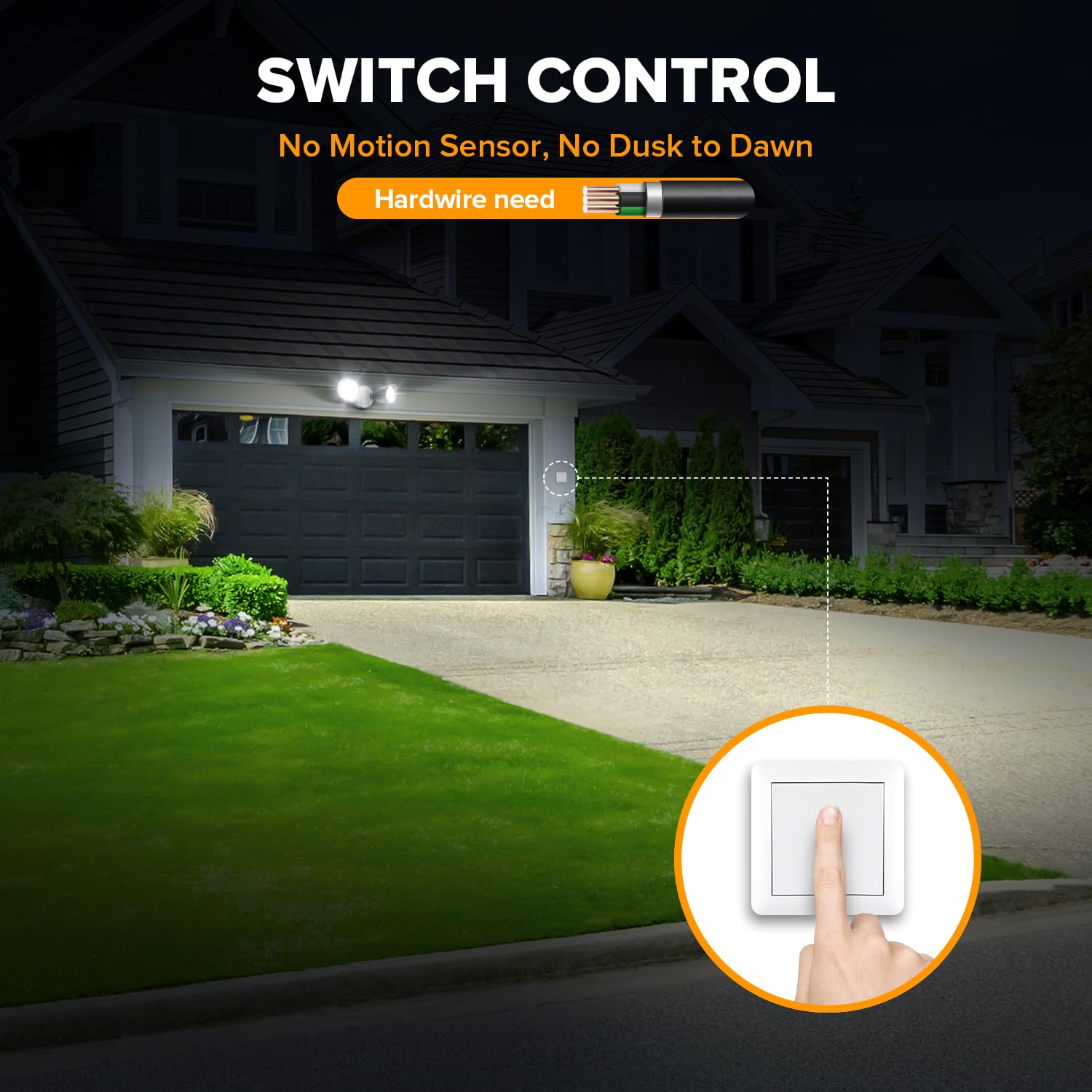 LUTEC outdoor security light with waterproof exterior protection for garden walls.
