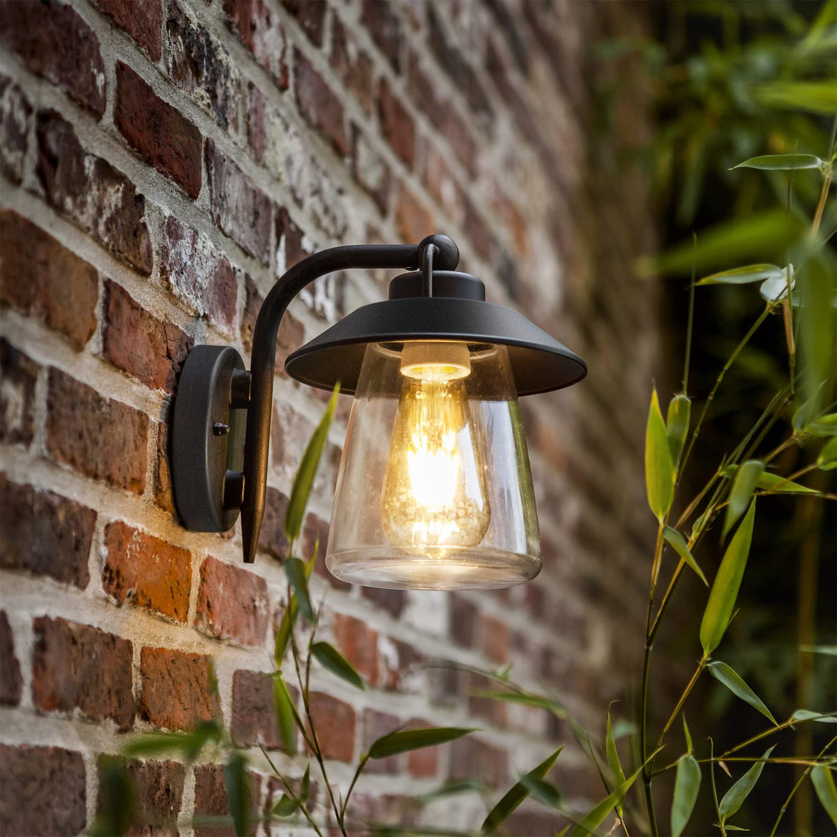 LUTEC outdoor wall lantern front view shows rustic charm and durable construction for entryways.