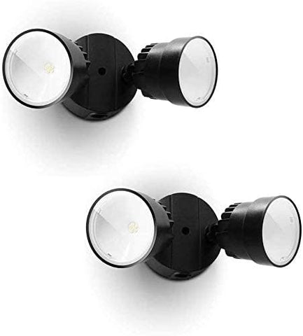LUTEC P6221B 2-pack dual-head LED flood light provides versatile outdoor coverage.