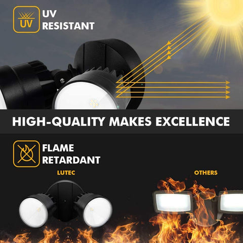 LUTEC P6221B daylight white 5200K creates clear outdoor visibility.