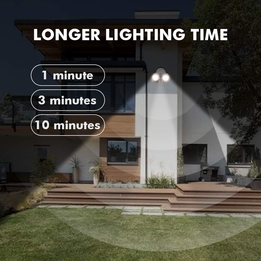 LUTEC P6221W-PIR24 2000-lumen brightness enhances security around walkways.