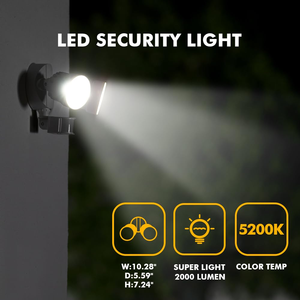 LUTEC P6221W-PIR24 daylight-white-5200k glow brightens outdoor spaces.