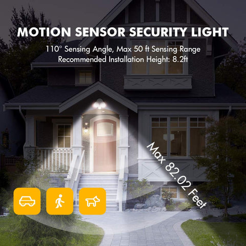 LUTEC P6221W-PIR24 dual-head-coverage lets you tailor light at entryways.