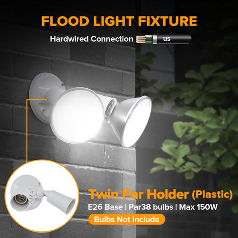 LUTEC PAR38 bulbs required up to 150W per lamp for bright performance.