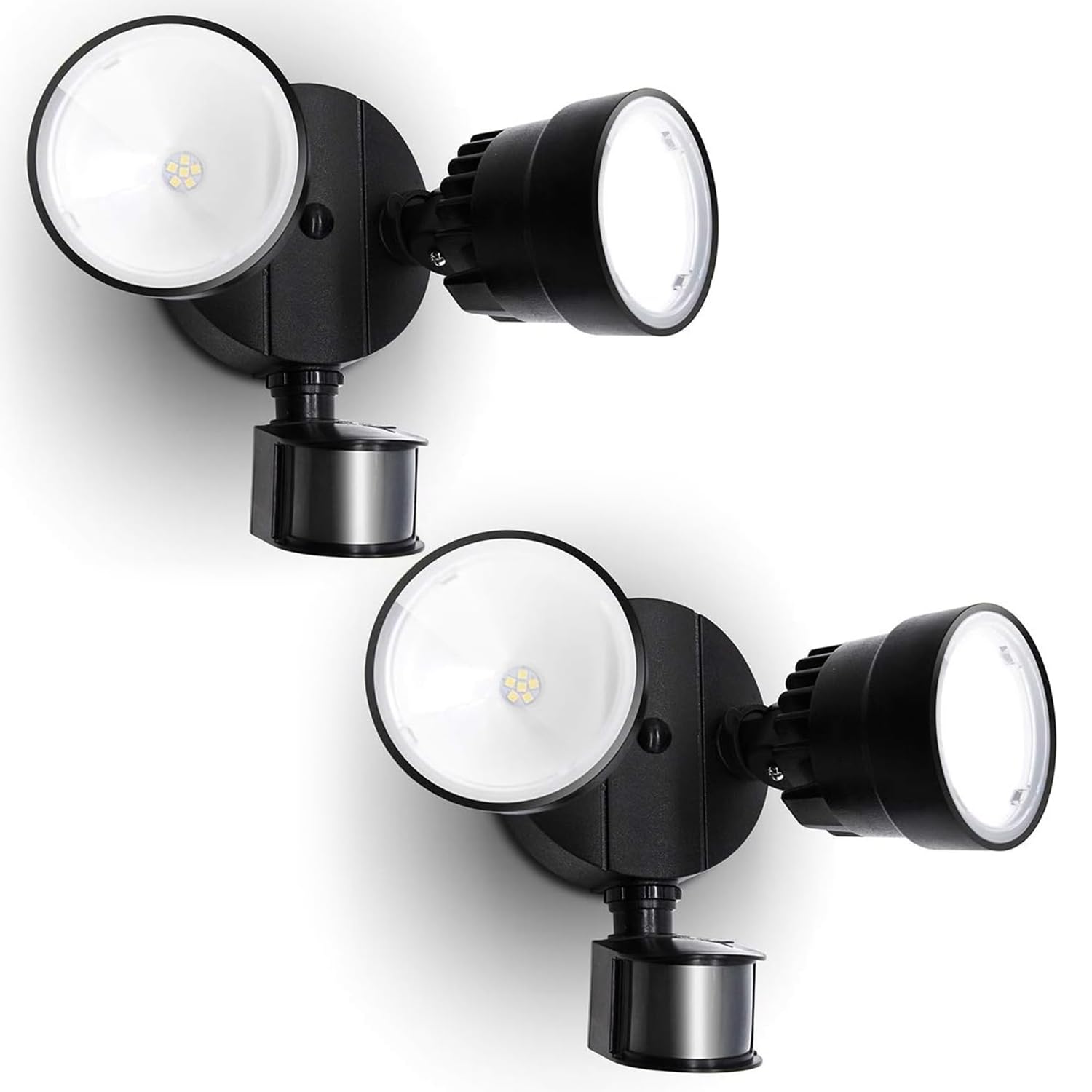 LUTEC Shrimp P6221B-PIR24 motion-activated floodlight brightens outdoor entryways.