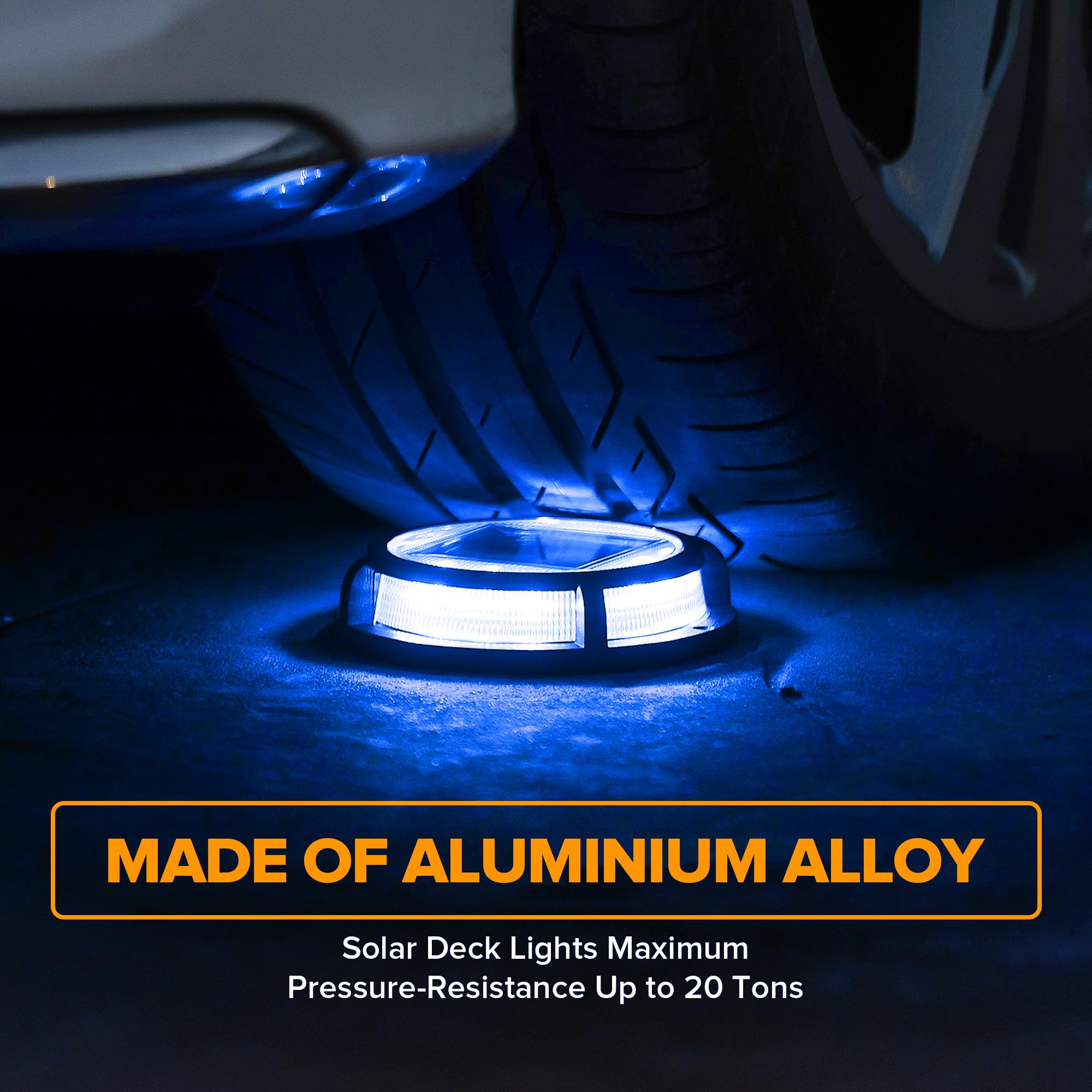 LUTEC dock light outdoors in blue for durable shoreline illumination