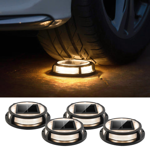 LUTEC solar driveway light along a dusky pathway, providing safer night visibility