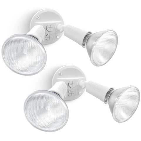 LUTEC twin par holder flood light with two heads provides versatile outdoor illumination.
