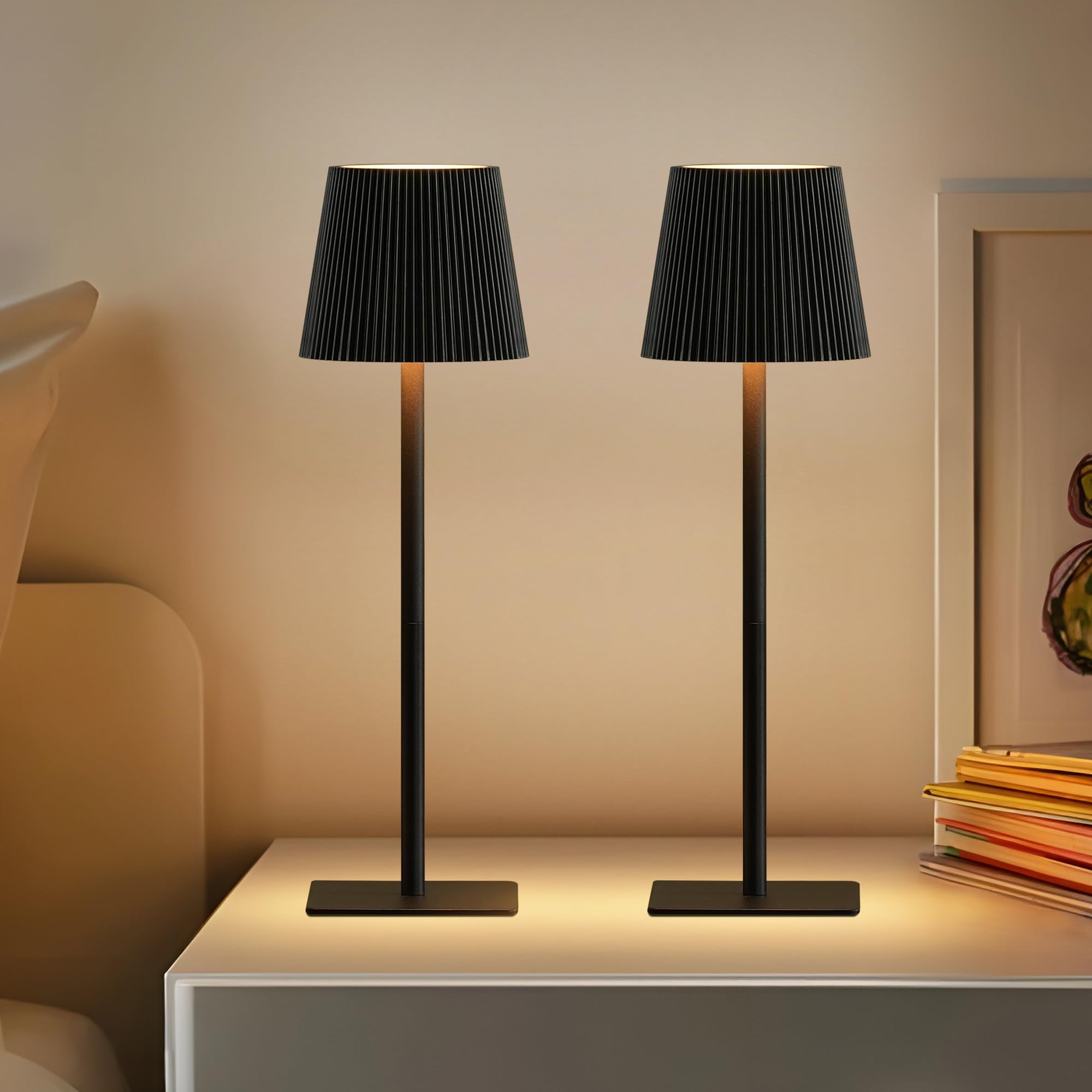 LUTEC lamp offers two height adjustments for versatile bedside or outdoor setup.