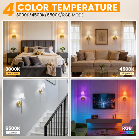 LUTEC wall sconce remote control enables easy brightness and color changes from anywhere.