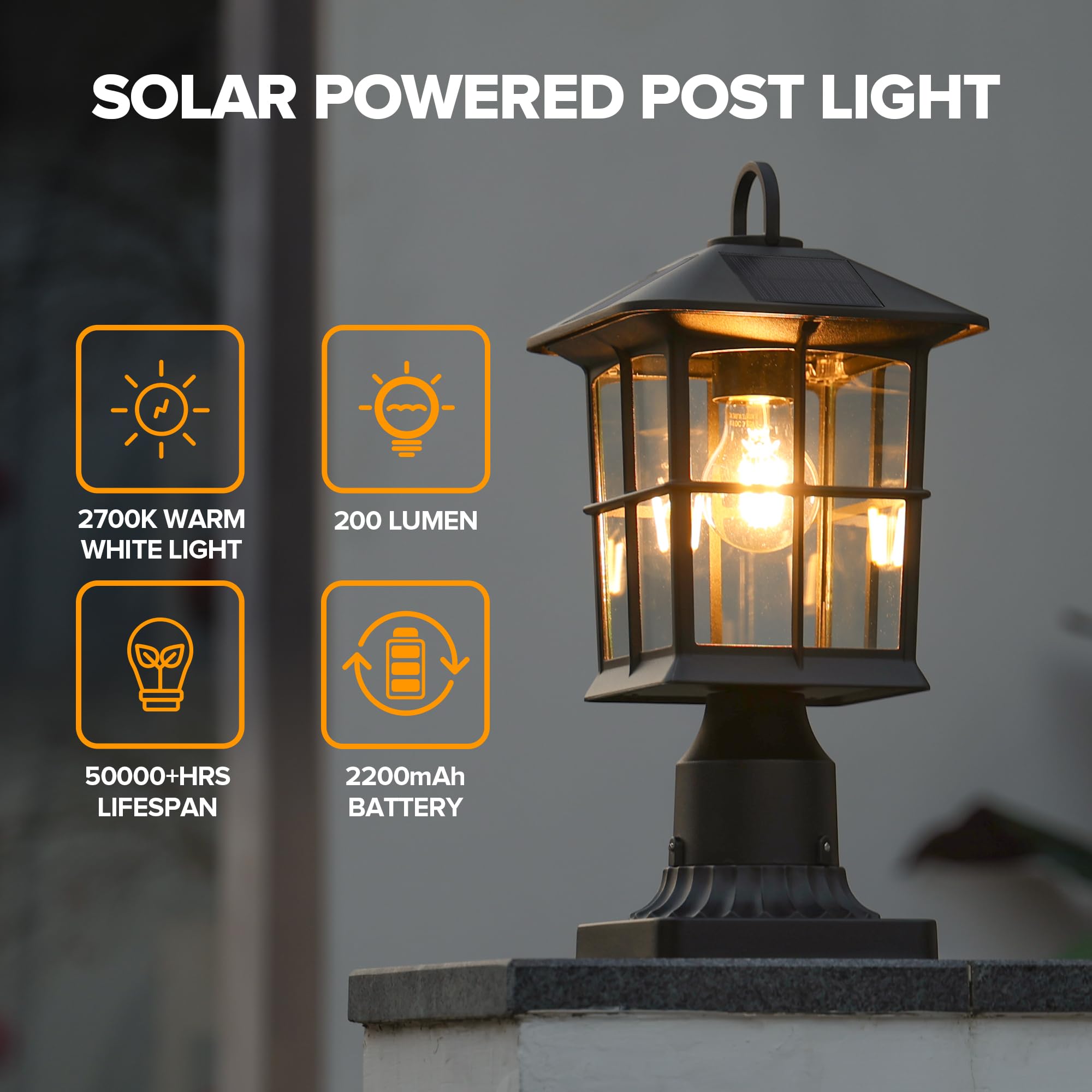 LUTEC waterproof aluminum lamp post withstands rain for year-round use.