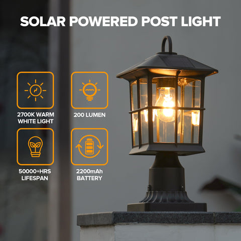 LUTEC waterproof aluminum lamp post withstands rain for year-round use.