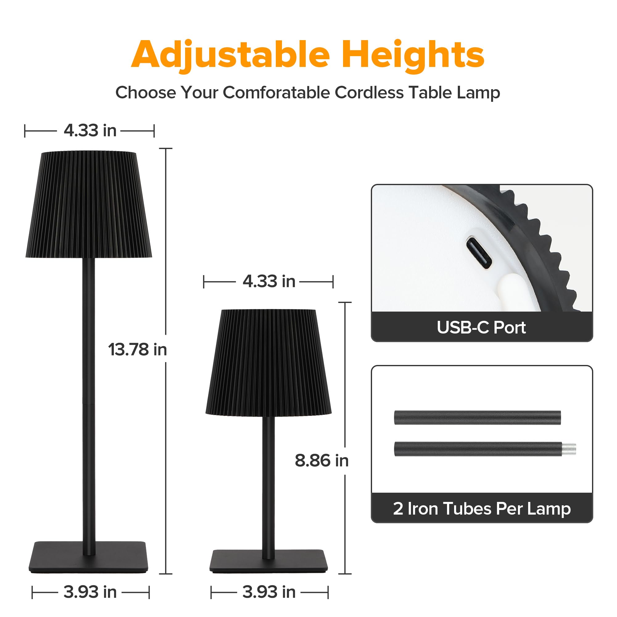 LUTEC cordless lamp is waterproof, suited for indoor and sheltered outdoor use.