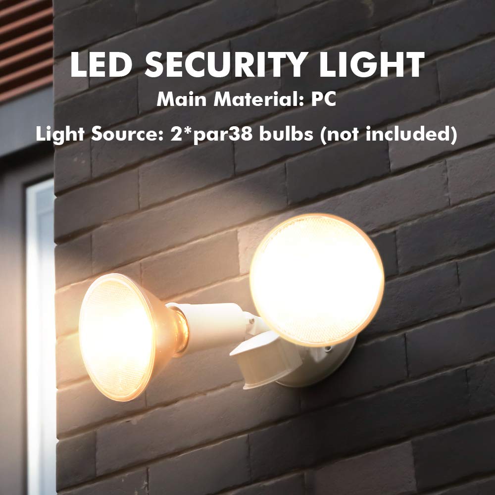 LUTEC white exterior floodlight blends with home lighting and security