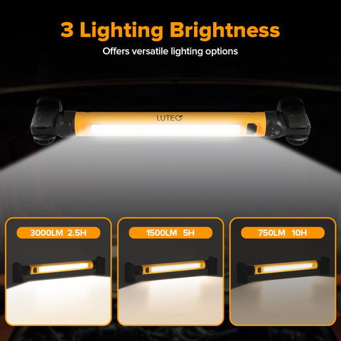 LUTEC 5200mAh rechargeable work light with USB-C charging