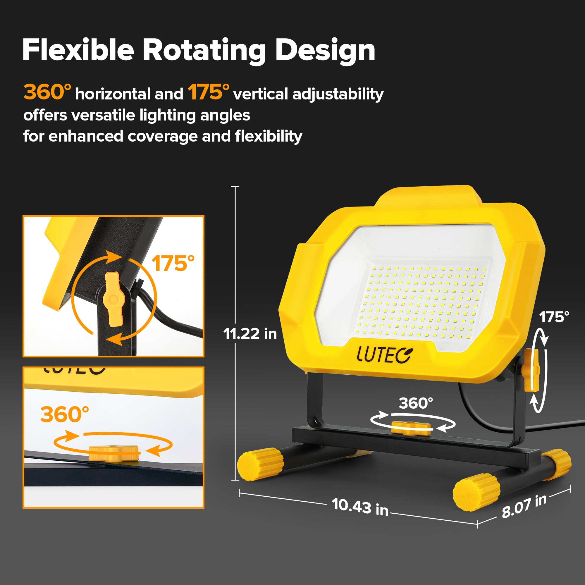 LUTEC work light with IP65 weatherproof protection for harsh environments.