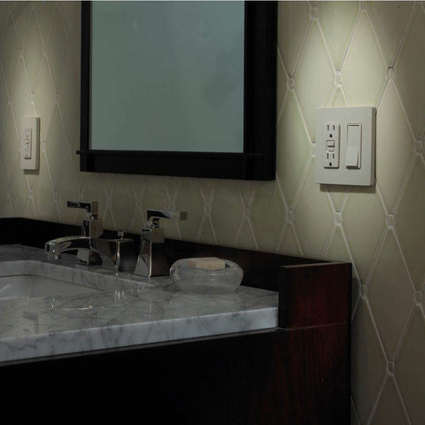 Lutron CA-1PS-WH wall switch in wall installation for quick upgrades.