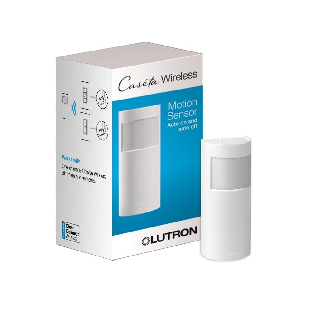 Lutron Caseta motion sensor on wall mount with motion detected for automatic lighting