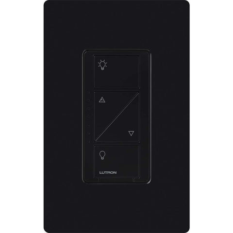 Lutron Caseta dimmer switch side view showing slim profile for wall installation.