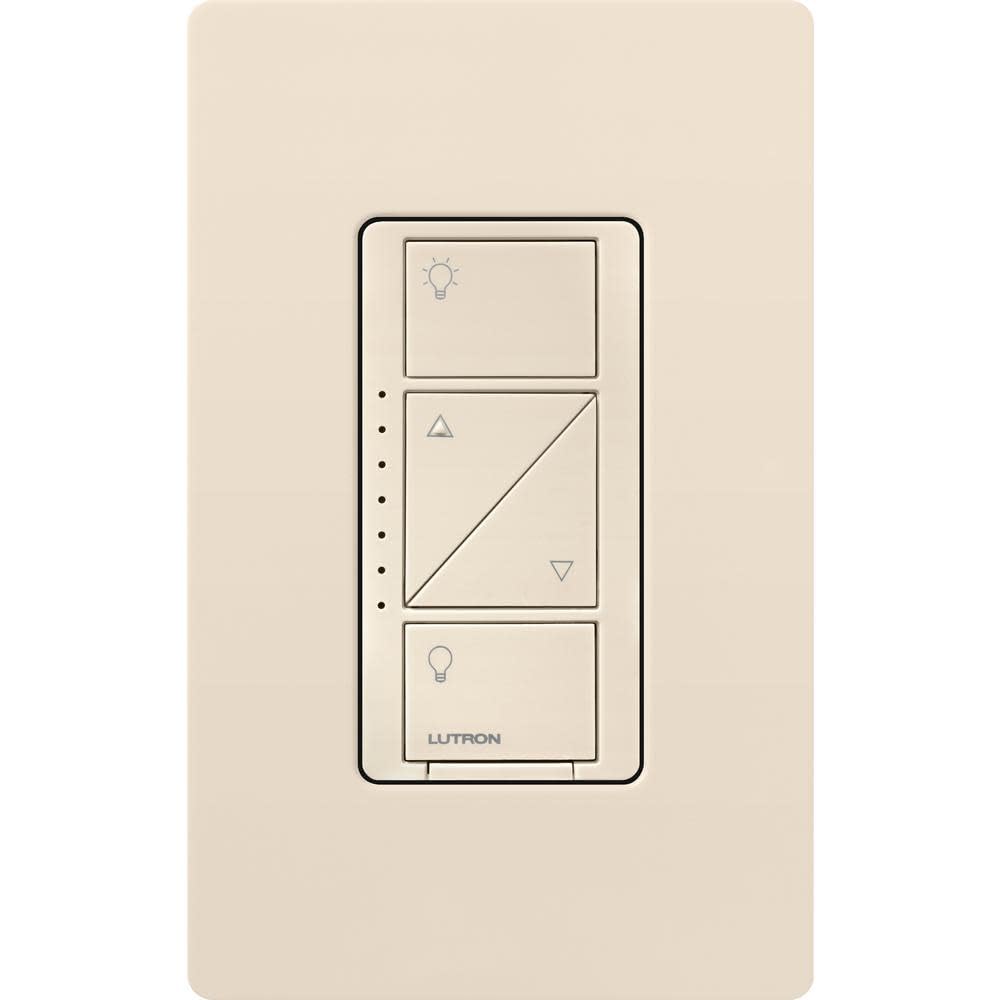 Caseta dimmer mounted on wall plate ready for installation