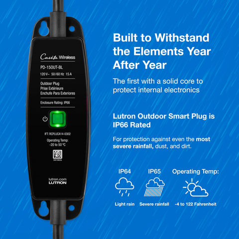 Lutron Caseta weatherproof outlet powering pond pumps at night