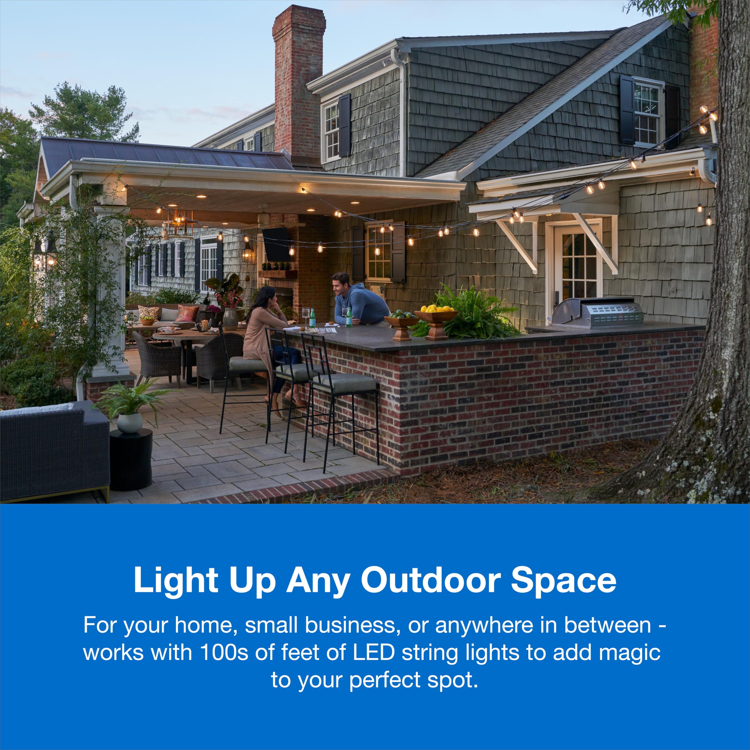 Lutron Caseta Outdoor Smart Plug on porch lights for easy control