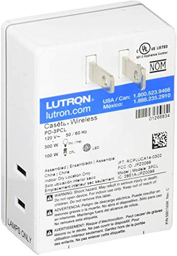 Lutron Caseta dimmer compatible with Alexa, Apple Home, and Google Assistant