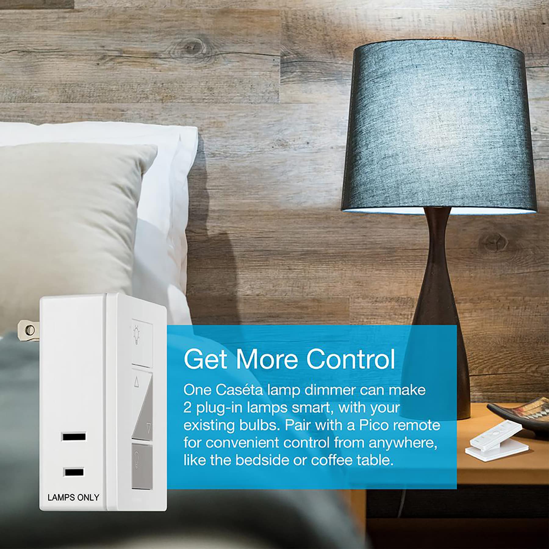 Caséta plug-in lamp dimmer enabling smart brightness for table or floor lamps