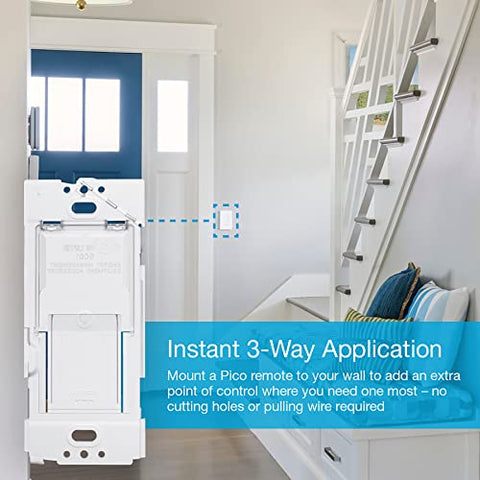 Lutron Caseta two lamps powered by one compact dimmer for convenience.