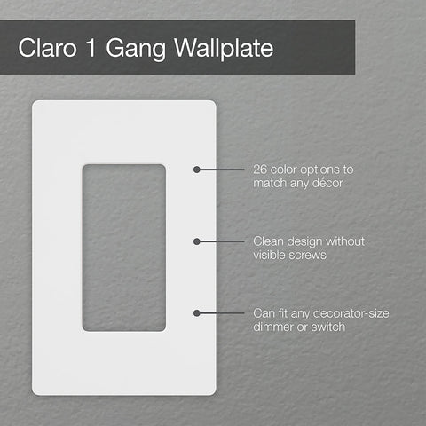 Lutron Claro decorator switch cover in white fits decorator openings