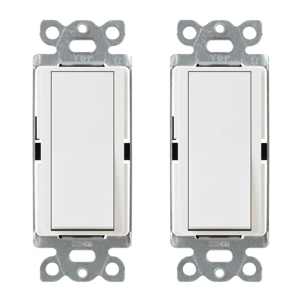 Lutron Claro white on/off switch with large paddle for easy control.