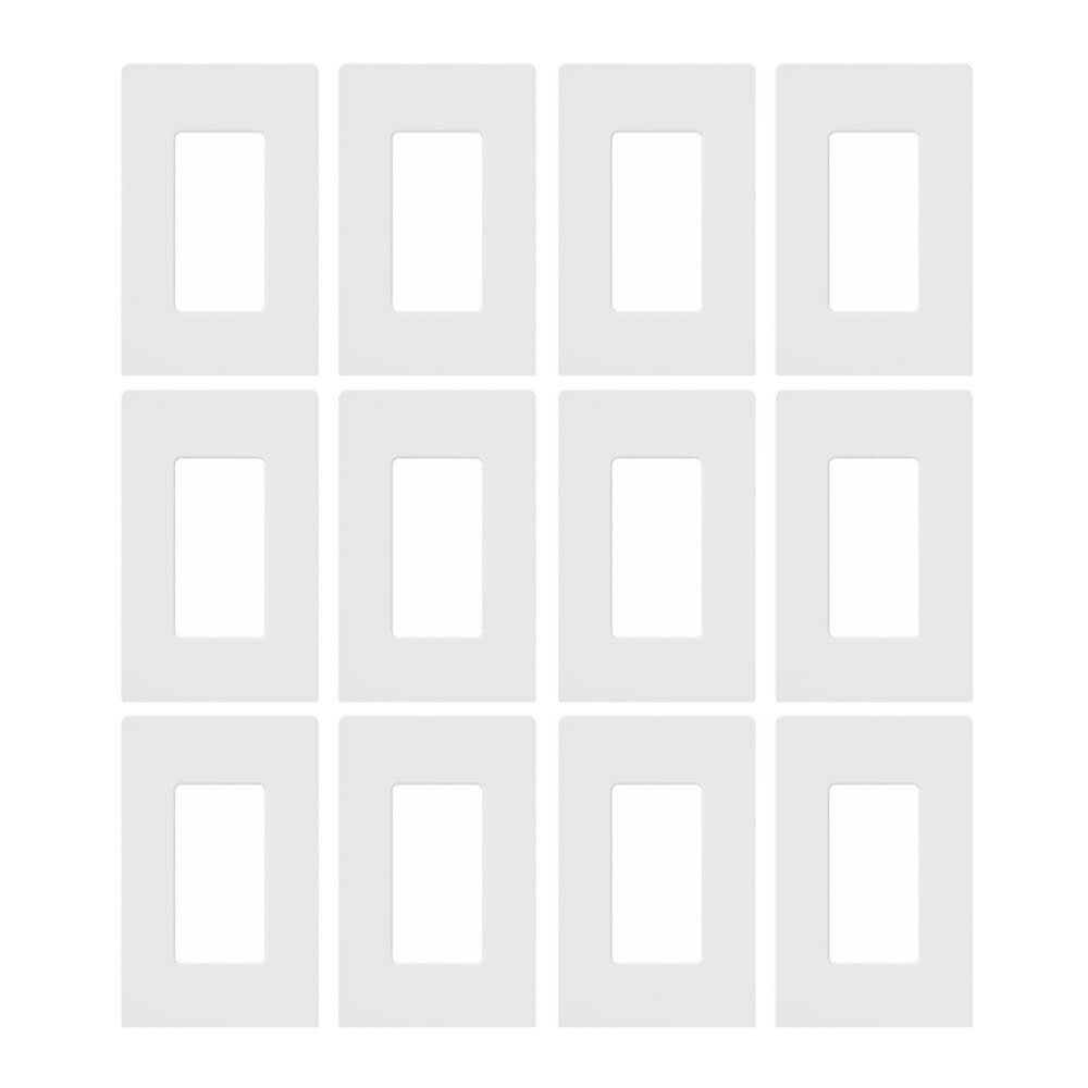 Lutron Claro gloss white 1-gang wall plate with screwless design for a clean, flush finish.