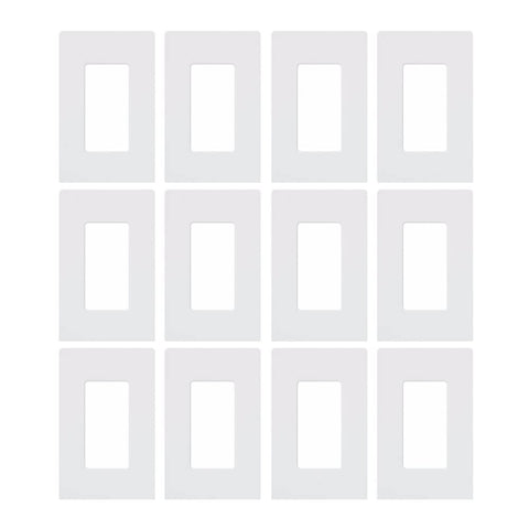 Lutron Claro gloss white 1-gang wall plate with screwless design for a clean, flush finish.