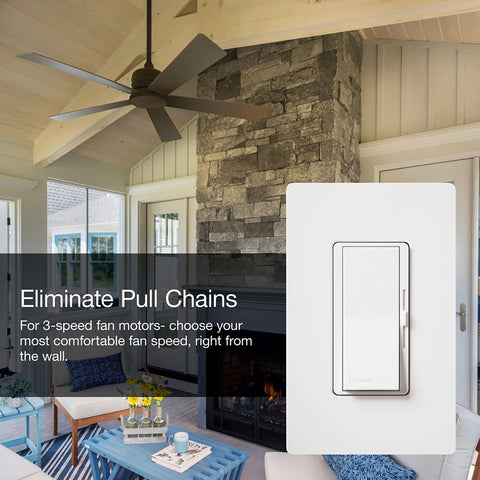 Lutron Diva 3-Speed slider detail showing precise speed control