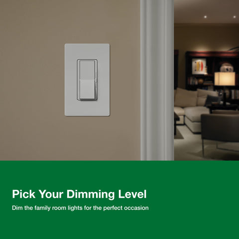 Lutron Diva dimmer incandescent-load compatibility enables full-range dimming with traditional bulbs.