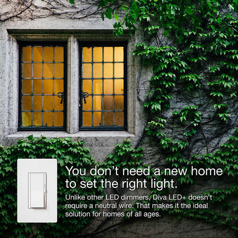 Lutron Diva LED+ dimmer illuminated controls aid nighttime operation