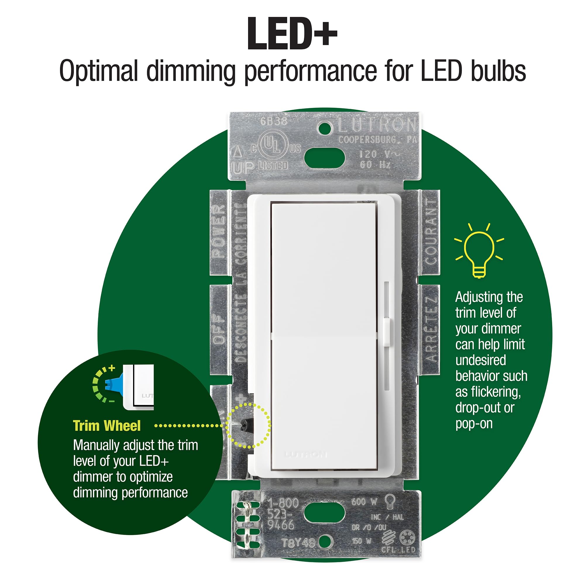 Diva package seal confirms authentic Lutron quality and warranty