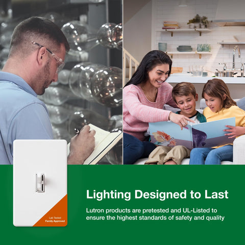 Lutron LED+ Dimmer wired for stable dimming with LEDs