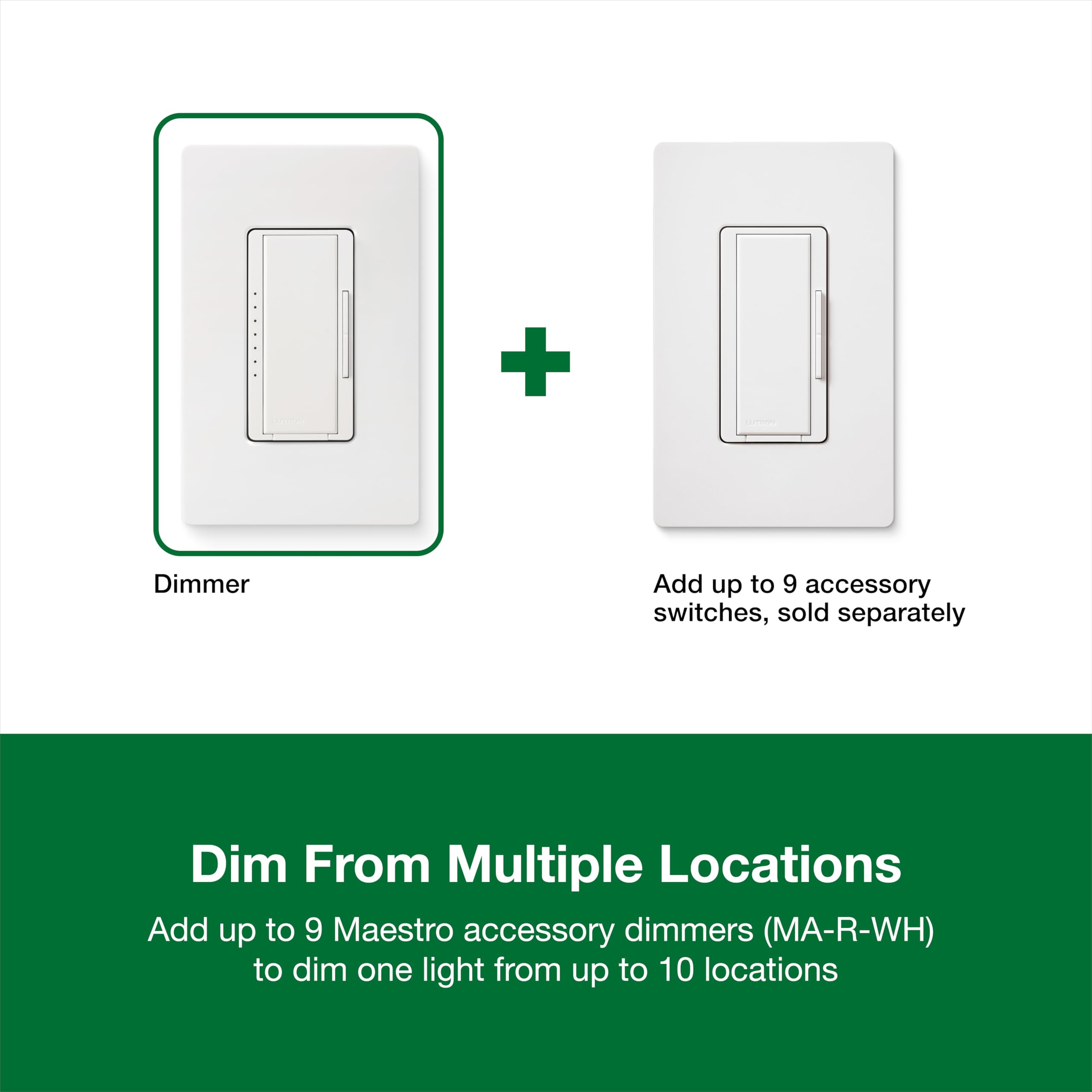 Soft locator light from Lutron Maestro LED+ dimmer in dark room