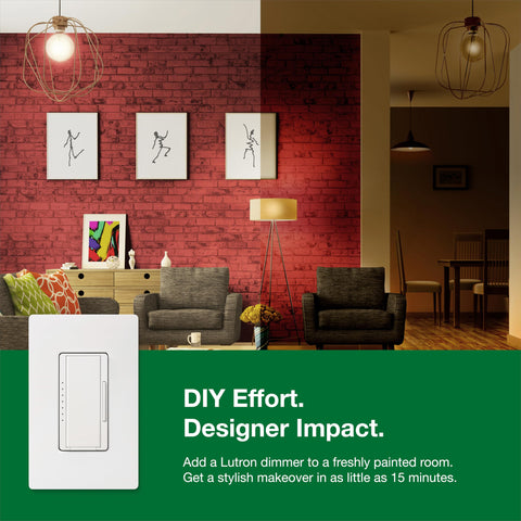 Lutron Maestro LED+ dimmer switch compatible with a broad range of bulbs including LED and CFL.