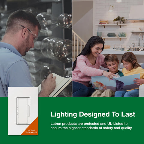 Lutron Maestro LED+ dimmer switch in a multi-location configuration with companion dimmer.