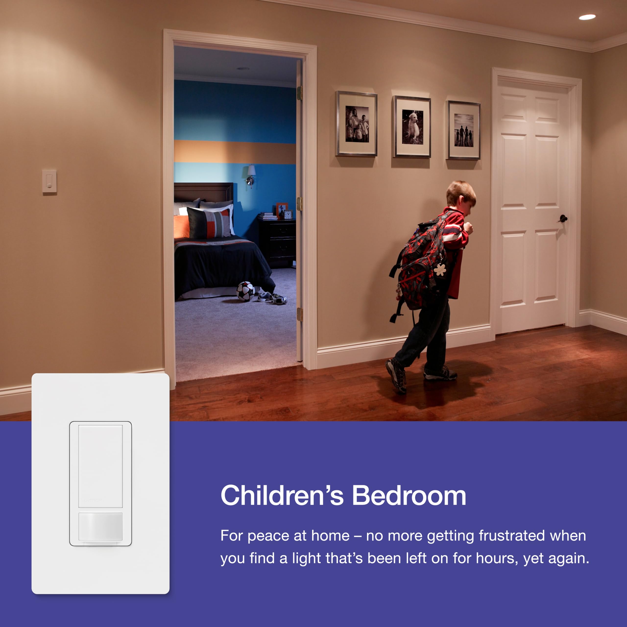 Laundry room setup with motion sensing for convenient hands-free lighting.