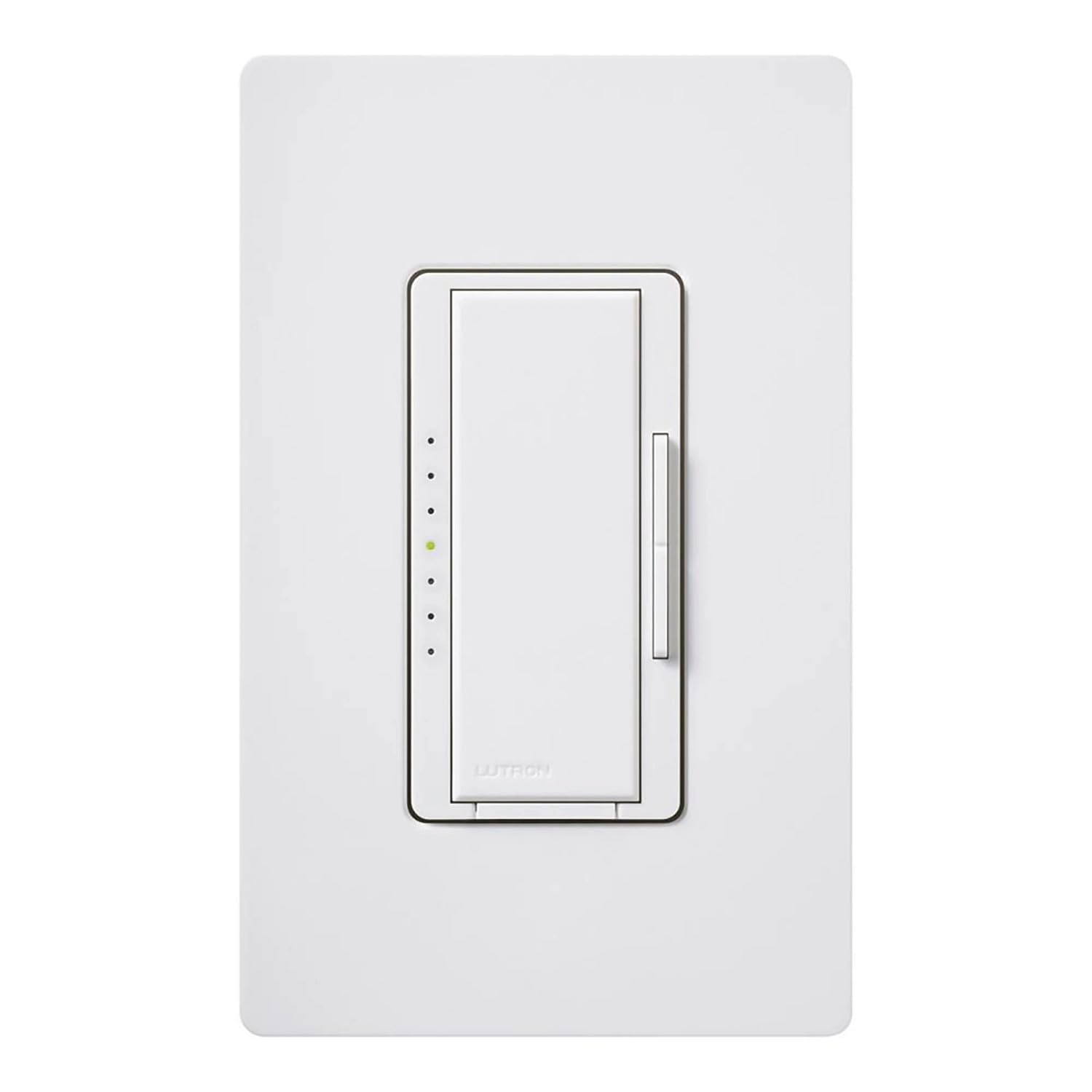 Lutron Maestro PRO LED+ dimmer face close-up with large tactile switch