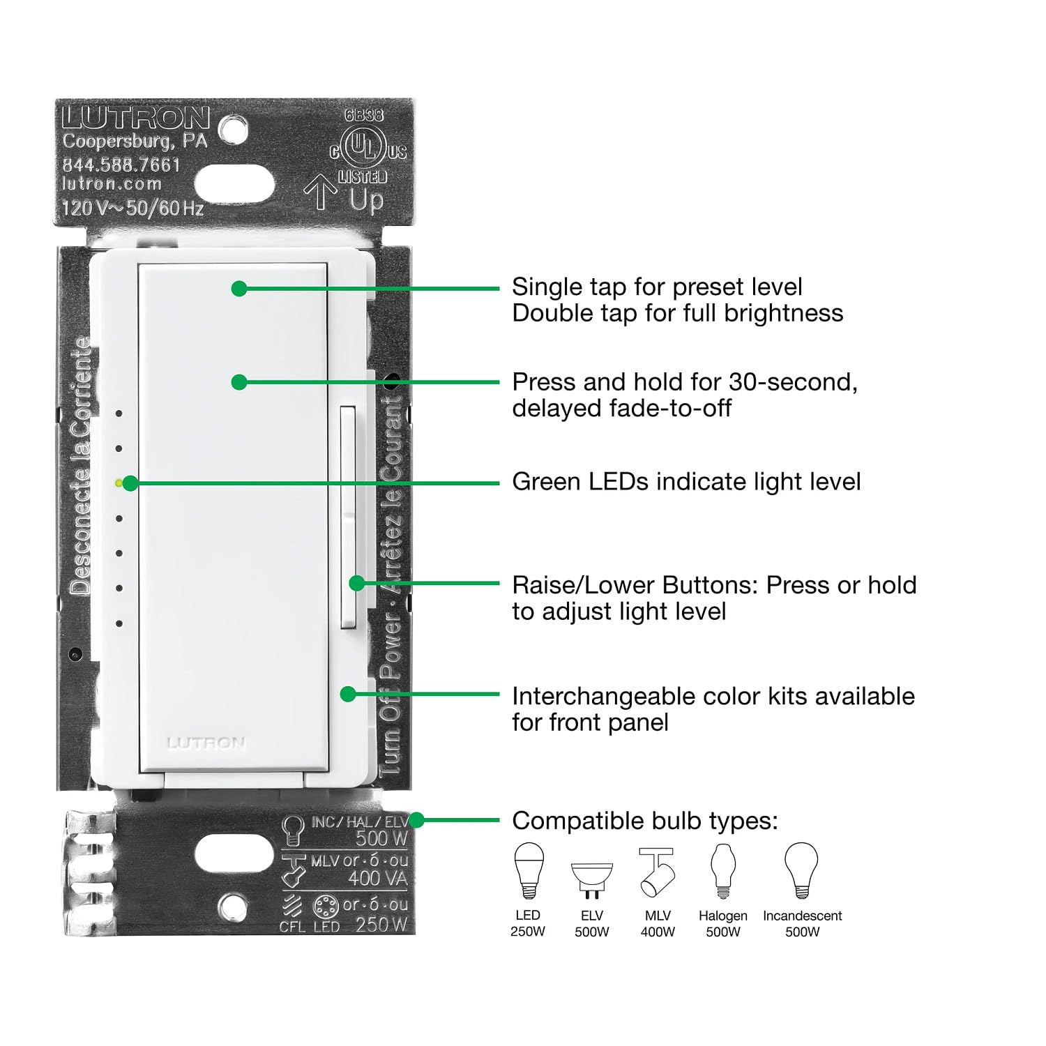 Lutron Maestro PRO LED+ dimmer enabling multi-location dimming with companions