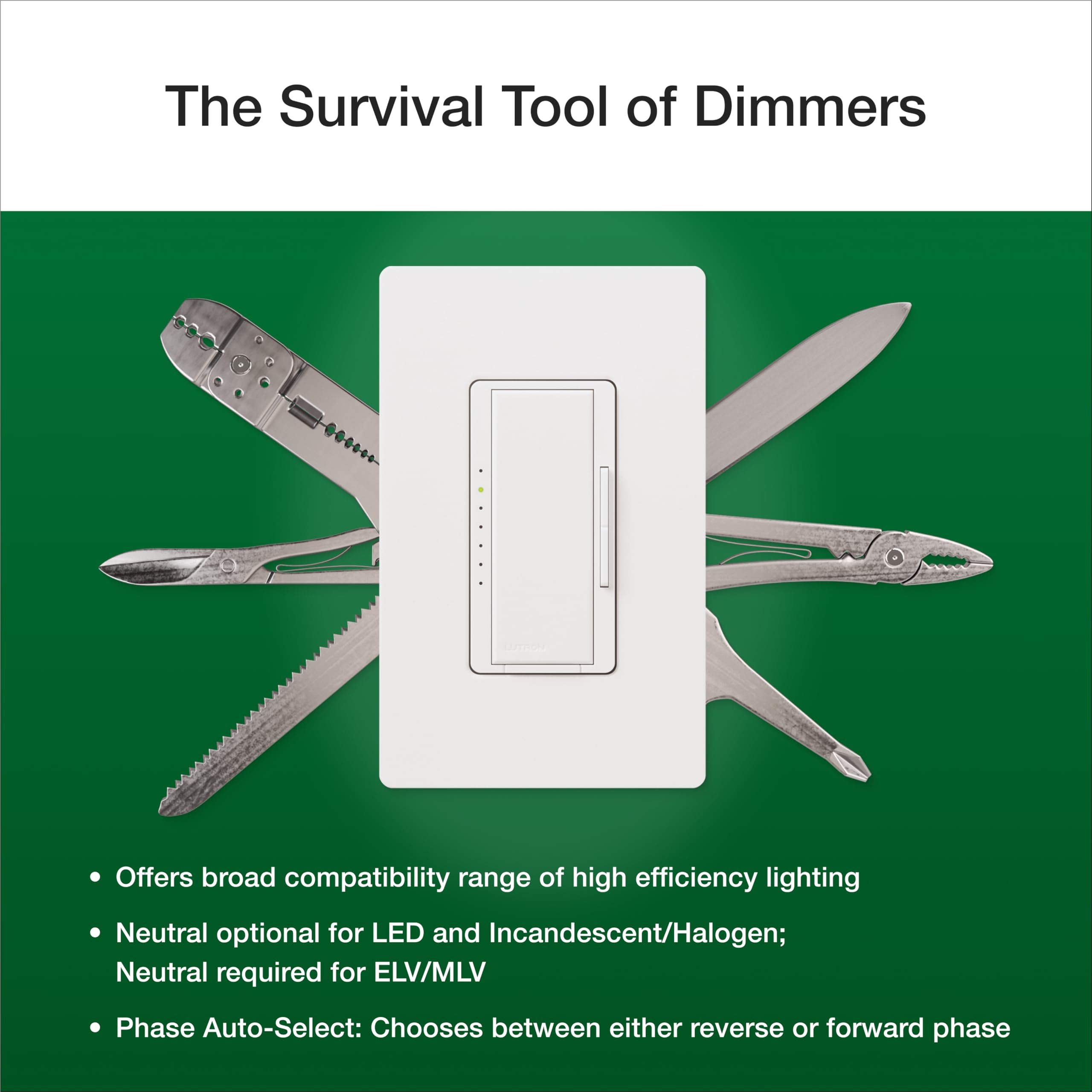 Lutron Maestro PRO LED+ dimmer screw-terminal installation for straightforward wiring