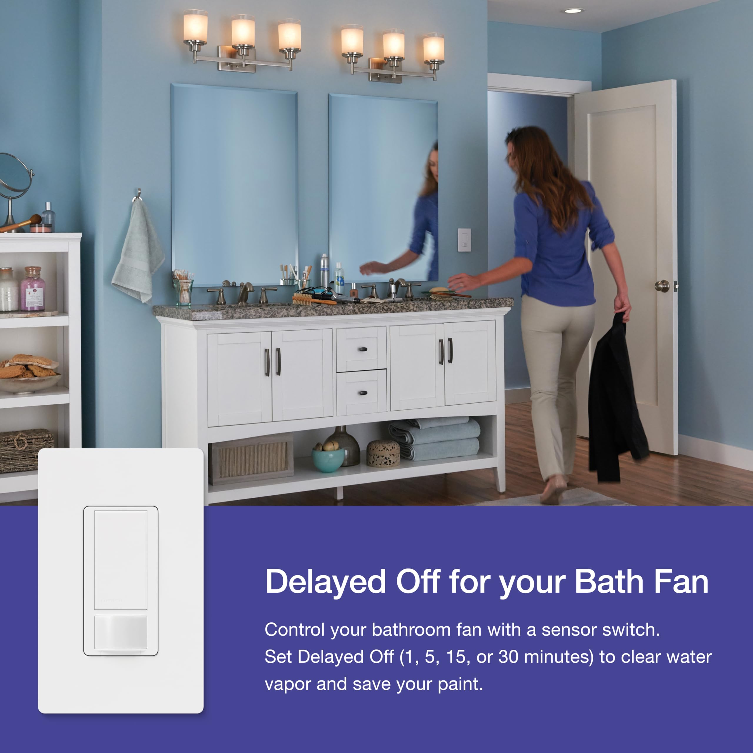 Lutron Maestro vacancy mode option enables manual on with auto-off