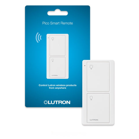 Lutron Pico remote handheld controls Caseta lights from anywhere in the room.