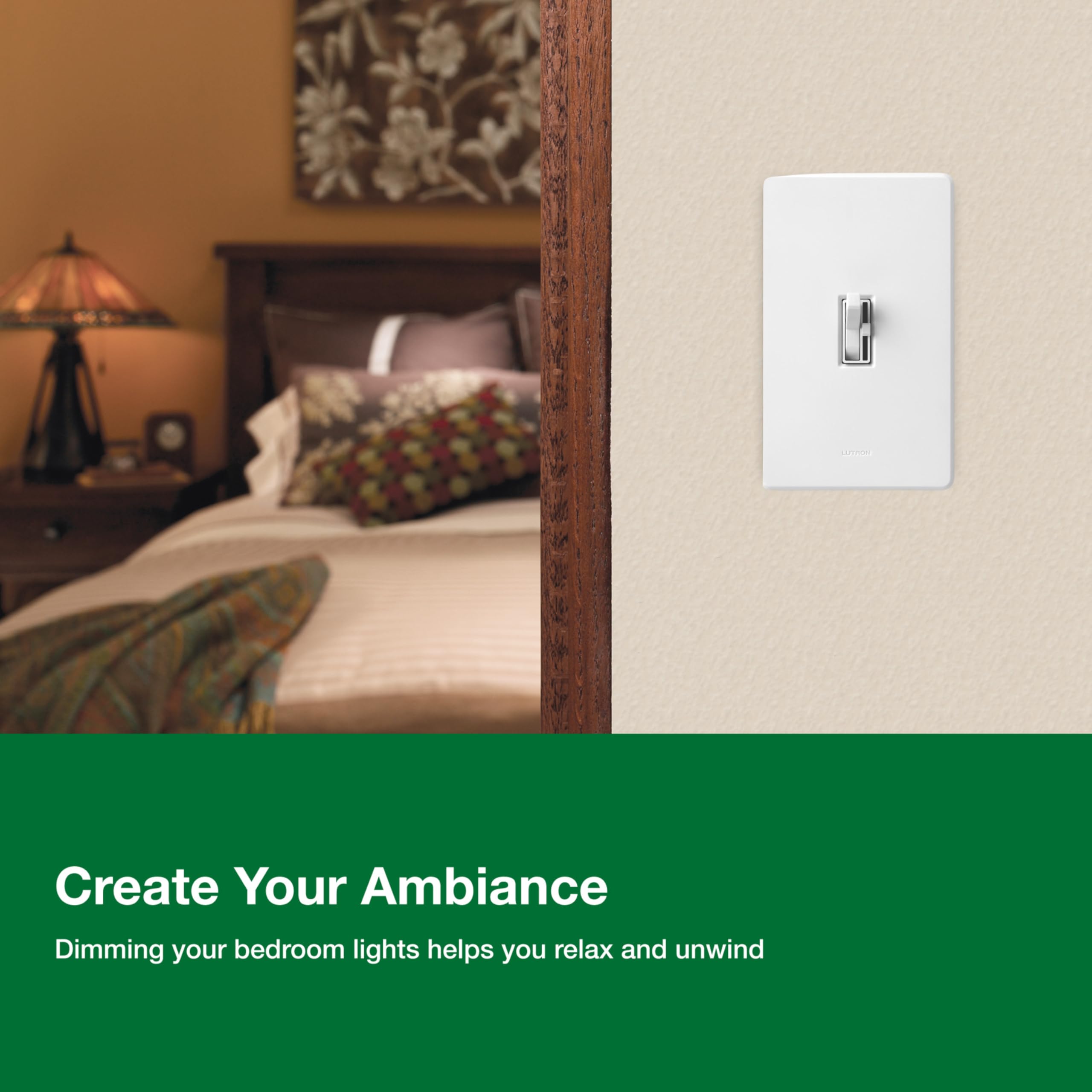 Lutron Toggler LED+ dimmer with LED and CFL compatibility.
