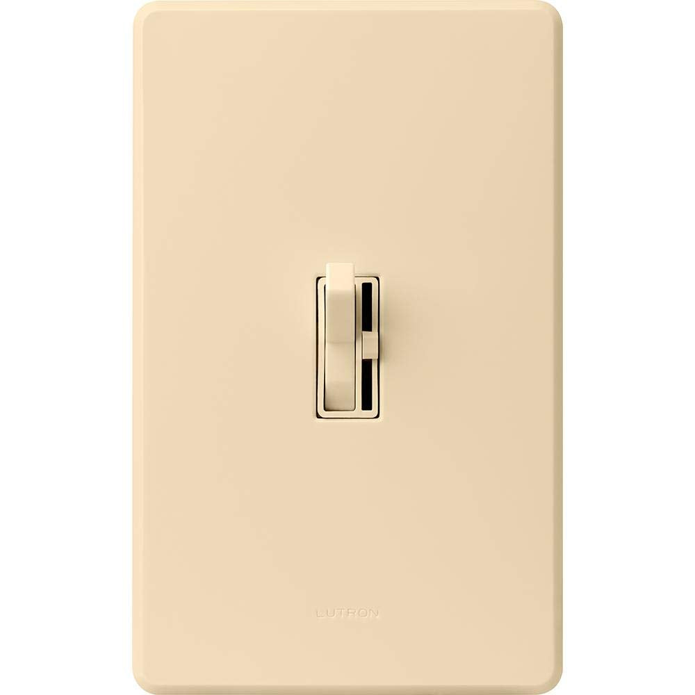 Lutron Toggler LED+ dimmer with discreet slider to adjust brightness.
