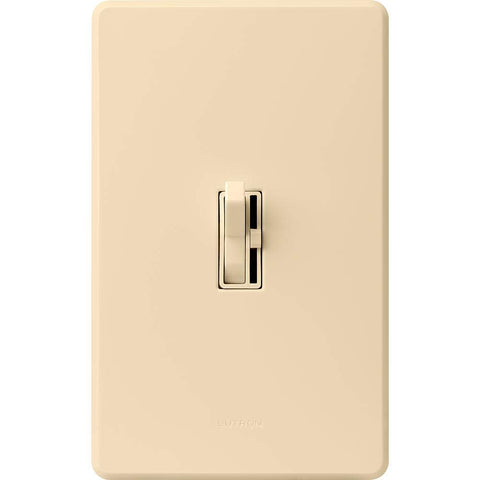 Lutron Toggler LED+ dimmer with discreet slider to adjust brightness.